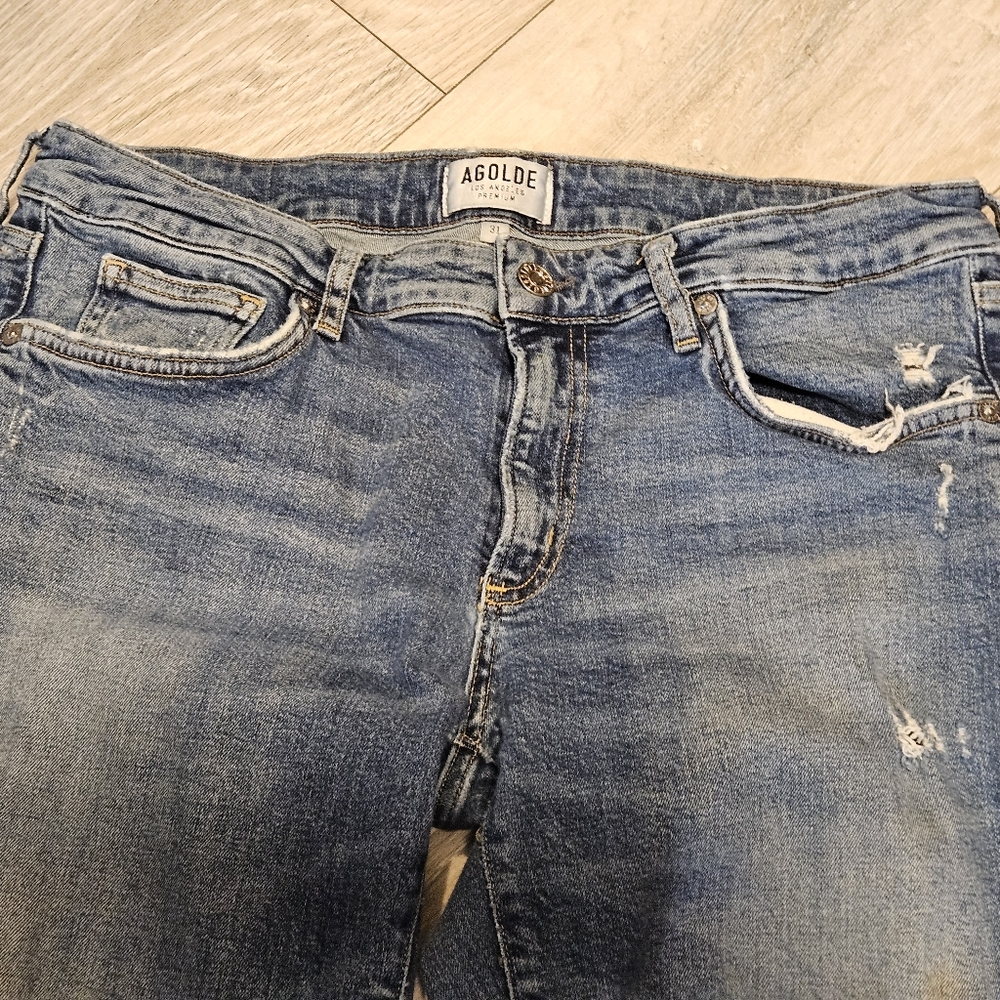 Vintage AGOLDE Lara Distressed Jeans "Badlands" Wash Women's 31 - Picture 3 of 13
